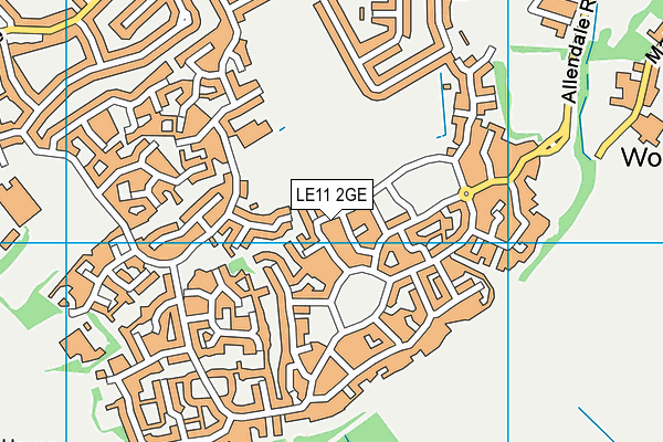 LE11 2GE map - OS VectorMap District (Ordnance Survey)