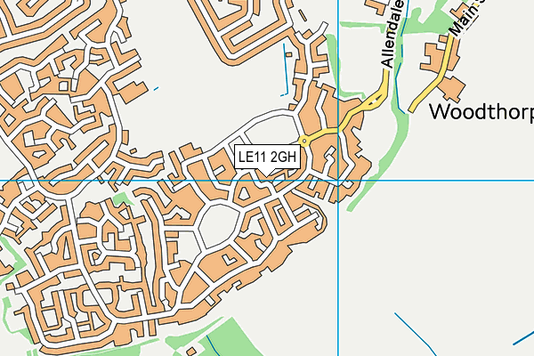 LE11 2GH map - OS VectorMap District (Ordnance Survey)
