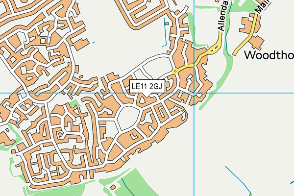 LE11 2GJ map - OS VectorMap District (Ordnance Survey)