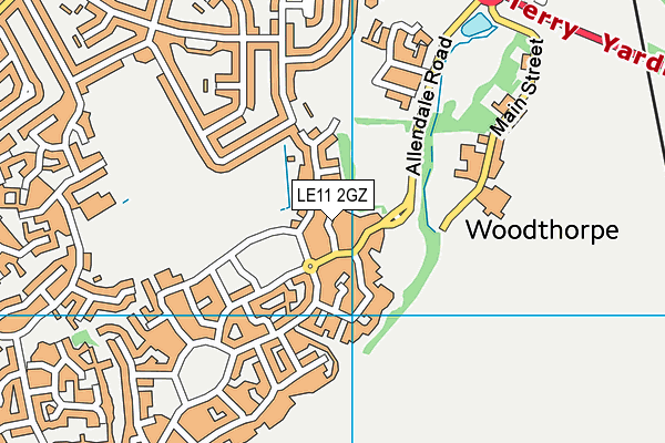 LE11 2GZ map - OS VectorMap District (Ordnance Survey)