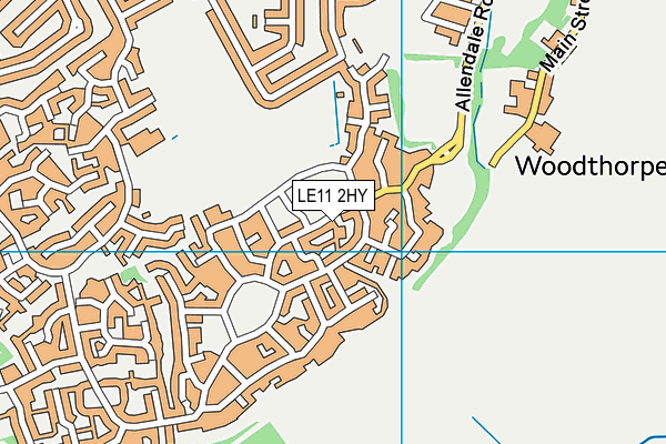 LE11 2HY map - OS VectorMap District (Ordnance Survey)