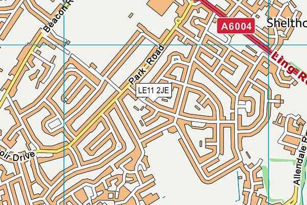 LE11 2JE map - OS VectorMap District (Ordnance Survey)