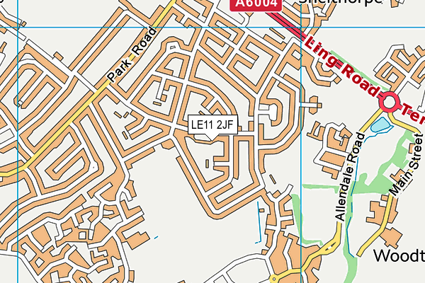LE11 2JF map - OS VectorMap District (Ordnance Survey)