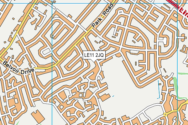 LE11 2JQ map - OS VectorMap District (Ordnance Survey)