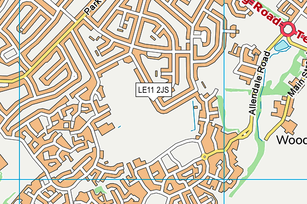 LE11 2JS map - OS VectorMap District (Ordnance Survey)