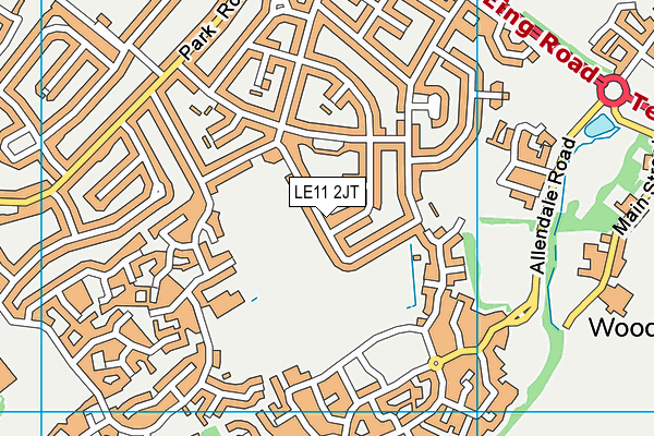 LE11 2JT map - OS VectorMap District (Ordnance Survey)