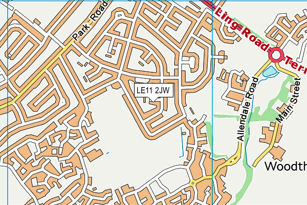LE11 2JW map - OS VectorMap District (Ordnance Survey)