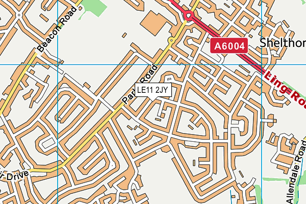 LE11 2JY map - OS VectorMap District (Ordnance Survey)