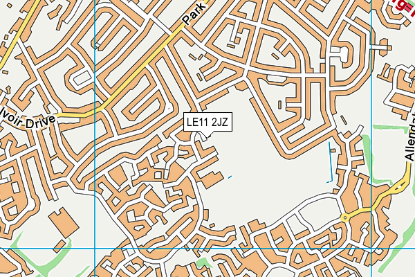 LE11 2JZ map - OS VectorMap District (Ordnance Survey)