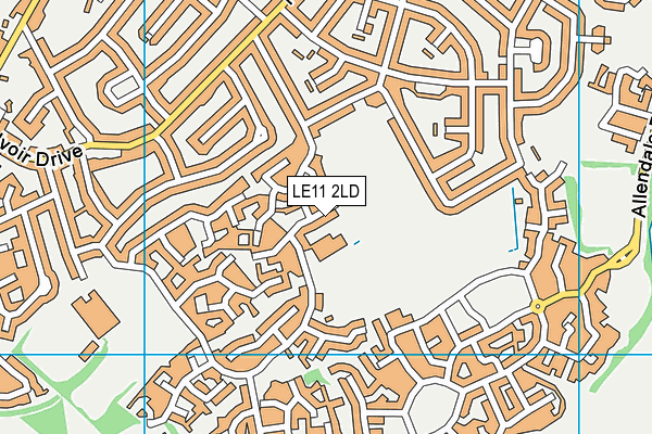 Outwoods Edge Primary School map (LE11 2LD) - OS VectorMap District (Ordnance Survey)