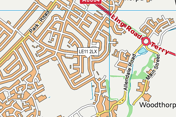 LE11 2LX map - OS VectorMap District (Ordnance Survey)