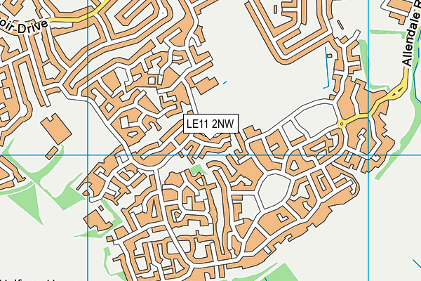 LE11 2NW map - OS VectorMap District (Ordnance Survey)
