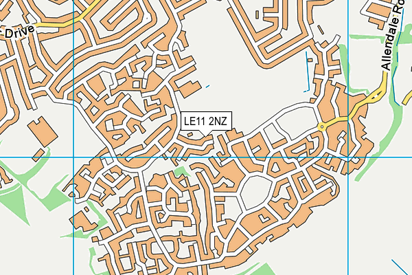 LE11 2NZ map - OS VectorMap District (Ordnance Survey)