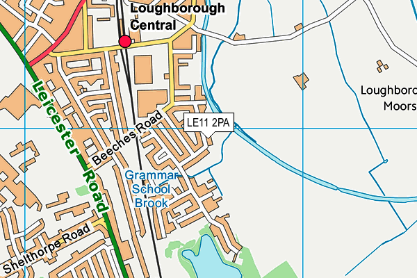 LE11 2PA map - OS VectorMap District (Ordnance Survey)