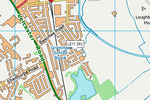 LE11 2PJ map - OS VectorMap District (Ordnance Survey)