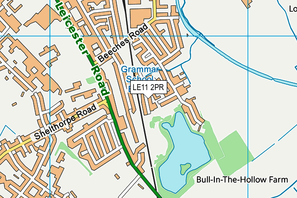 LE11 2PR map - OS VectorMap District (Ordnance Survey)