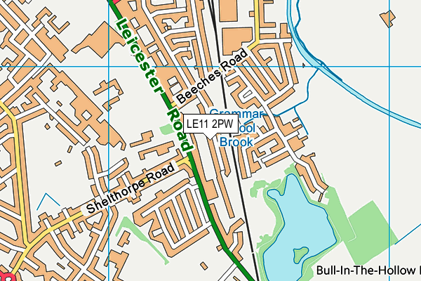 LE11 2PW map - OS VectorMap District (Ordnance Survey)