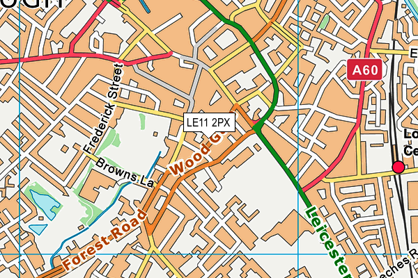 LE11 2PX map - OS VectorMap District (Ordnance Survey)