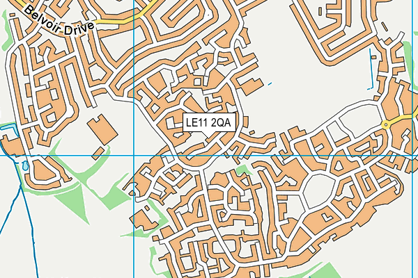 LE11 2QA map - OS VectorMap District (Ordnance Survey)