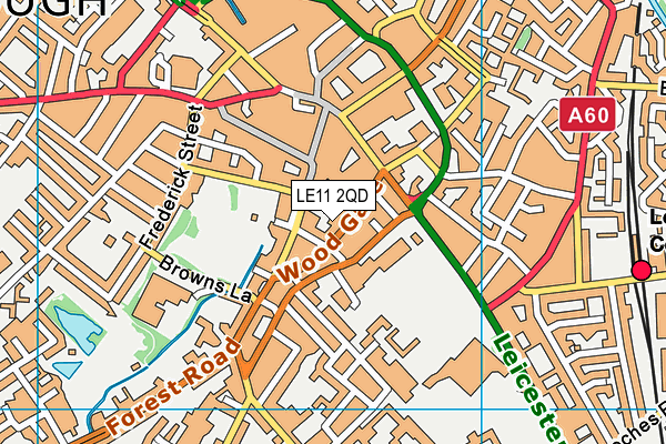 LE11 2QD map - OS VectorMap District (Ordnance Survey)