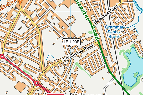 LE11 2QE map - OS VectorMap District (Ordnance Survey)