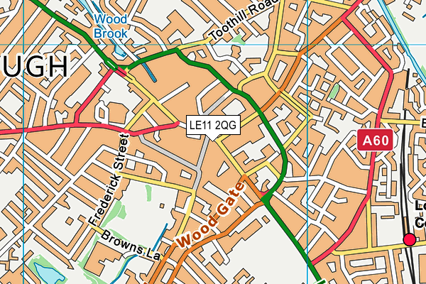 LE11 2QG map - OS VectorMap District (Ordnance Survey)