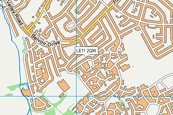 LE11 2QW map - OS VectorMap District (Ordnance Survey)