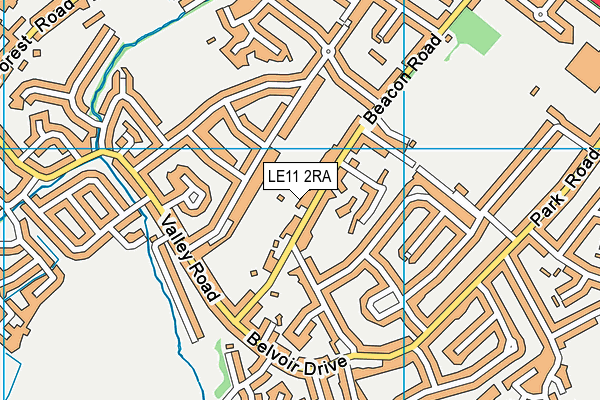 LE11 2RA map - OS VectorMap District (Ordnance Survey)
