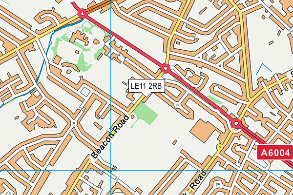 LE11 2RB map - OS VectorMap District (Ordnance Survey)