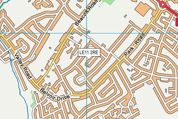 LE11 2RE map - OS VectorMap District (Ordnance Survey)