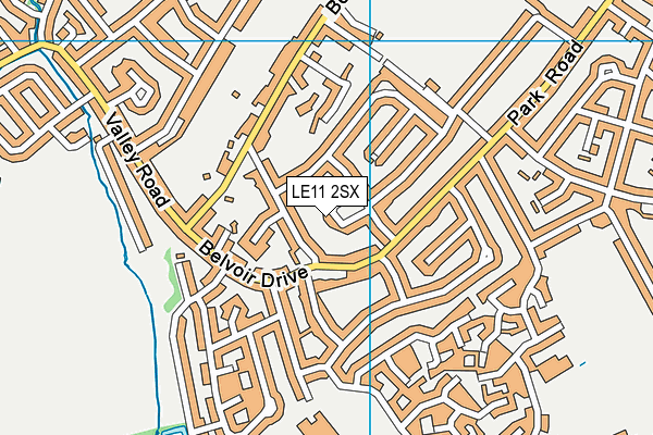 LE11 2SX map - OS VectorMap District (Ordnance Survey)