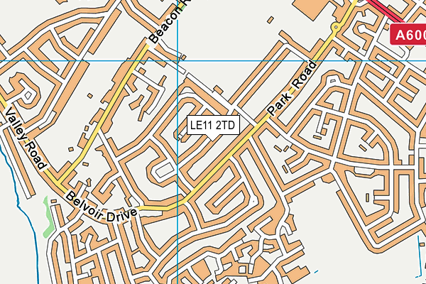 LE11 2TD map - OS VectorMap District (Ordnance Survey)
