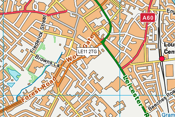 LE11 2TG map - OS VectorMap District (Ordnance Survey)