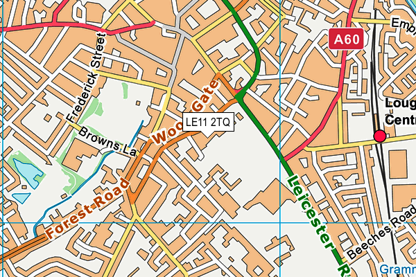 LE11 2TQ map - OS VectorMap District (Ordnance Survey)