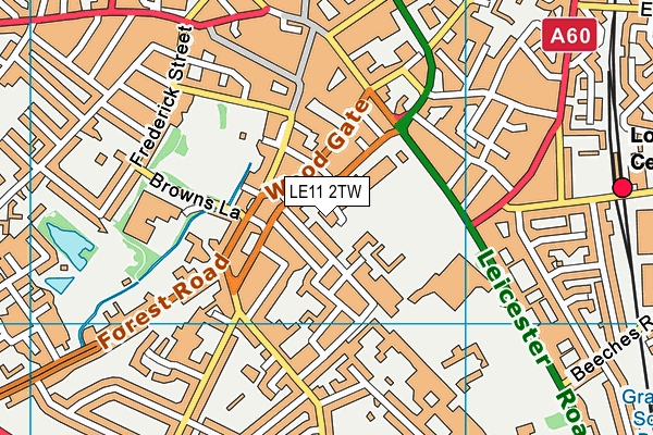 LE11 2TW map - OS VectorMap District (Ordnance Survey)