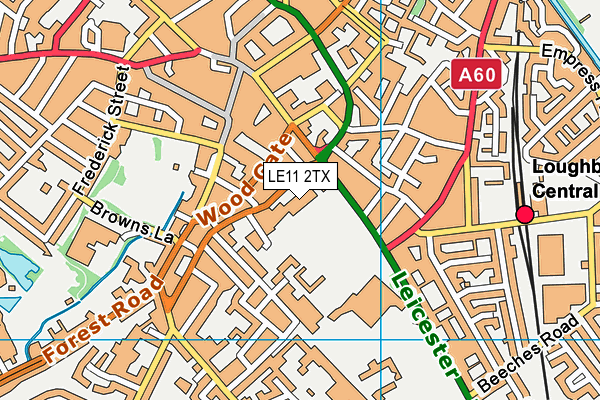 LE11 2TX map - OS VectorMap District (Ordnance Survey)