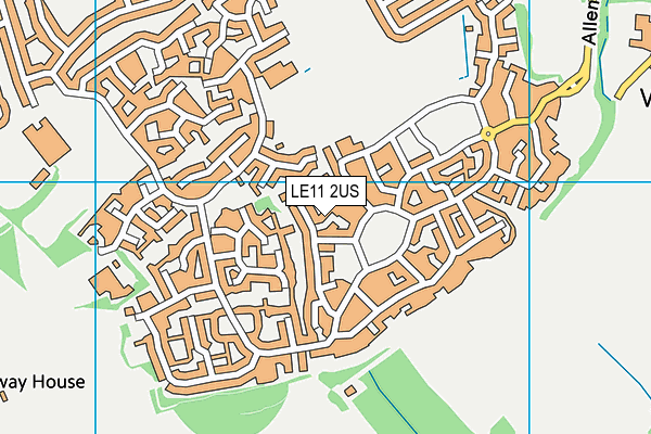 LE11 2US map - OS VectorMap District (Ordnance Survey)
