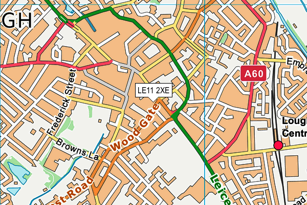 LE11 2XE map - OS VectorMap District (Ordnance Survey)