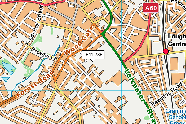 LE11 2XF map - OS VectorMap District (Ordnance Survey)