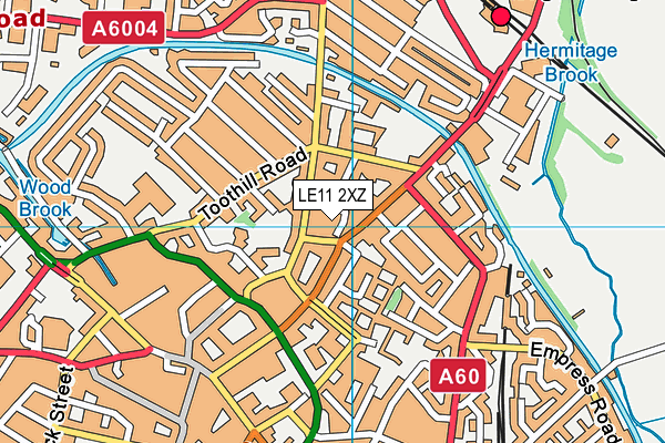 LE11 2XZ map - OS VectorMap District (Ordnance Survey)