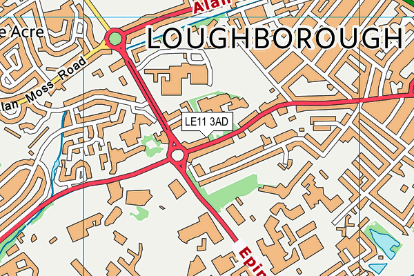 LE11 3AD map - OS VectorMap District (Ordnance Survey)