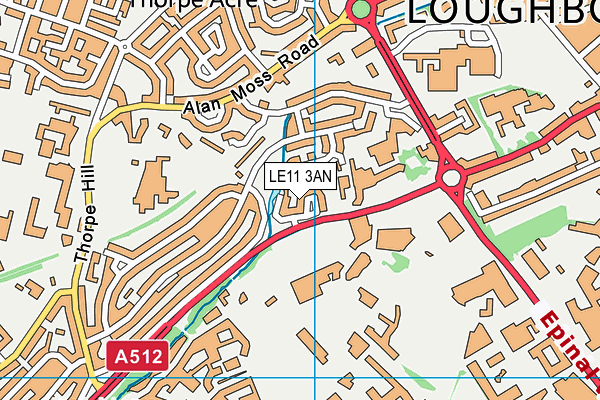 LE11 3AN map - OS VectorMap District (Ordnance Survey)