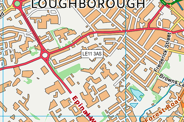 LE11 3AS map - OS VectorMap District (Ordnance Survey)