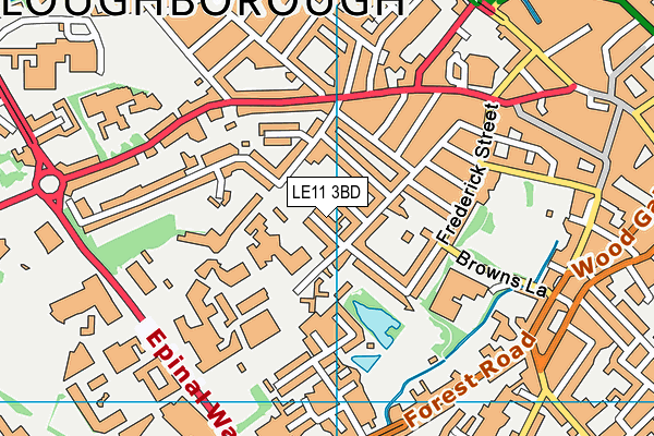LE11 3BD map - OS VectorMap District (Ordnance Survey)