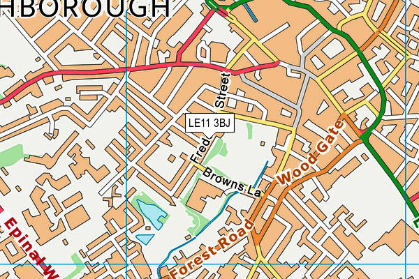 LE11 3BJ map - OS VectorMap District (Ordnance Survey)