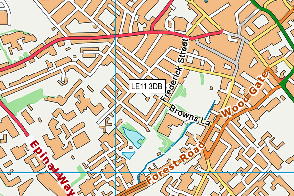 LE11 3DB map - OS VectorMap District (Ordnance Survey)
