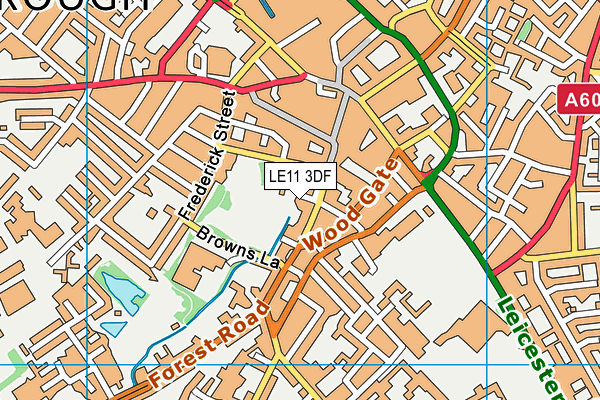 LE11 3DF map - OS VectorMap District (Ordnance Survey)