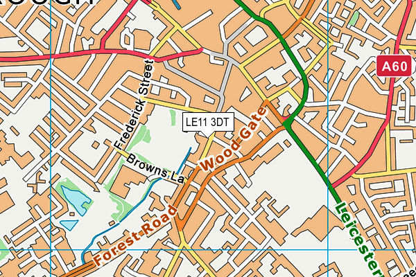 LE11 3DT map - OS VectorMap District (Ordnance Survey)