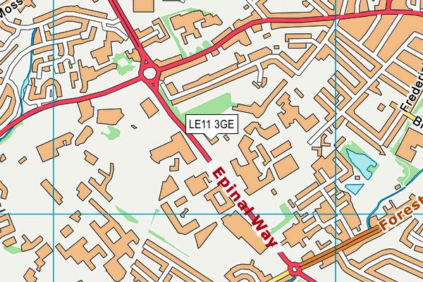 Compass Community School Mountfields Park map (LE11 3GE) - OS VectorMap District (Ordnance Survey)