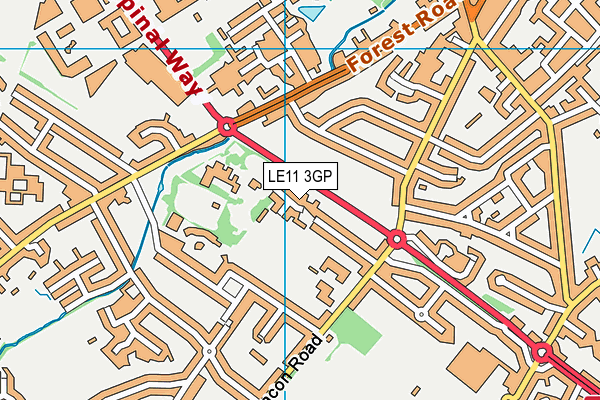 LE11 3GP map - OS VectorMap District (Ordnance Survey)